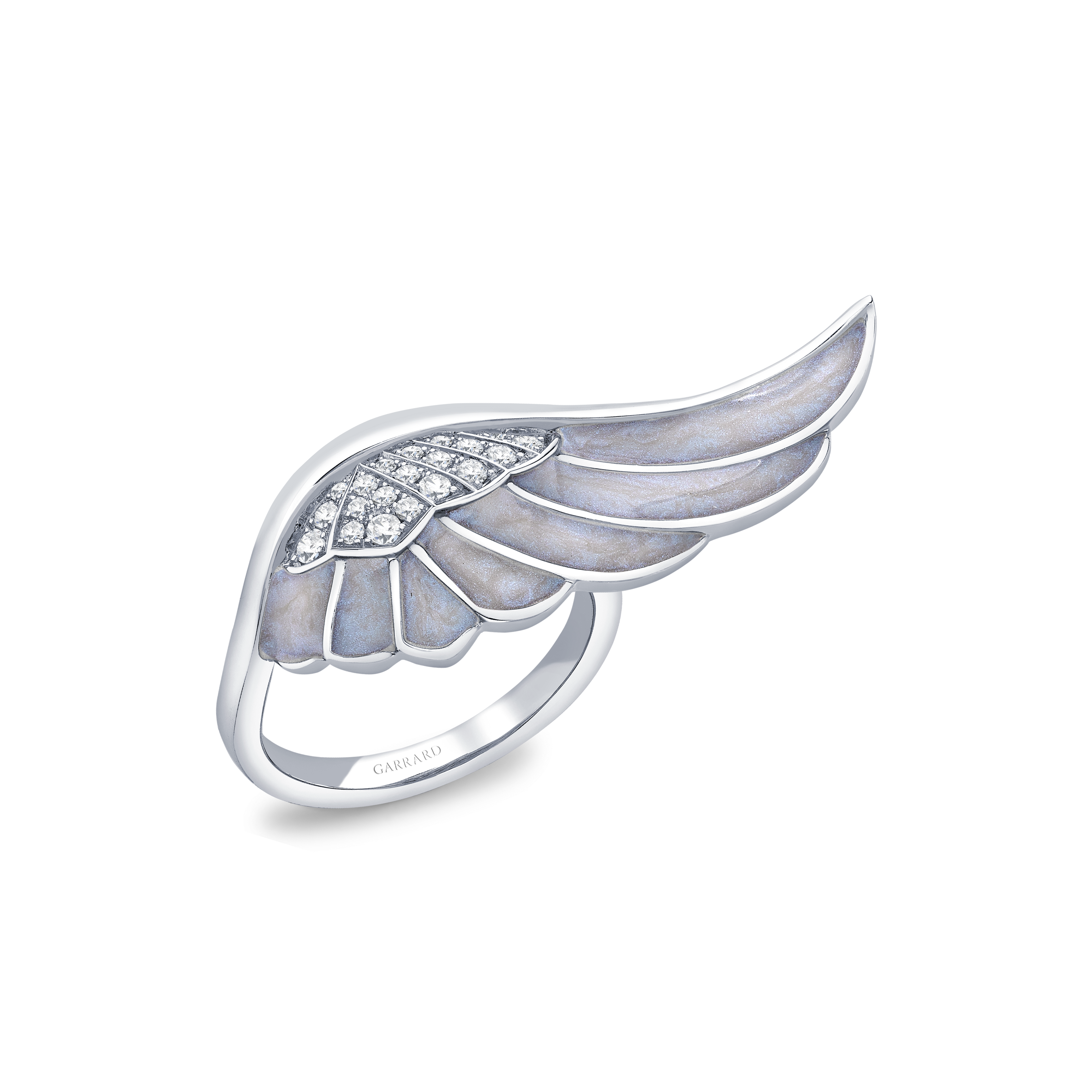 Wings Reflection jewellery collection Winter Enamel Ring In 18ct White Gold with Diamonds 2014708 Hero View Wings Reflection jewellery collection Winter Enamel Ring In 18ct White Gold with Diamonds 2014708 Hero View