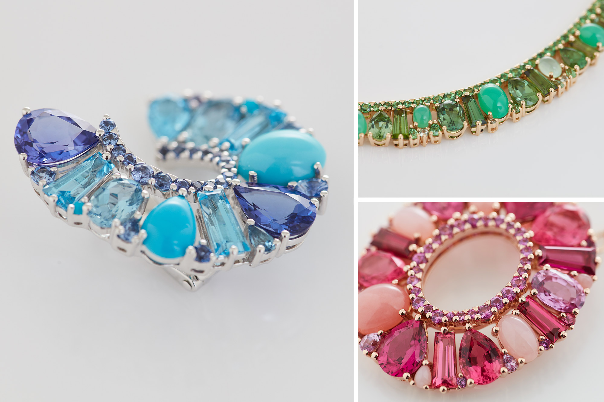 Garrard Blaze jewellery collection diamond and coloured gemstones jewellery Close up 1